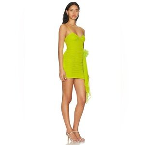 NWT For Love & Lemons Lorlai Mini‎ Dress Green Size Small